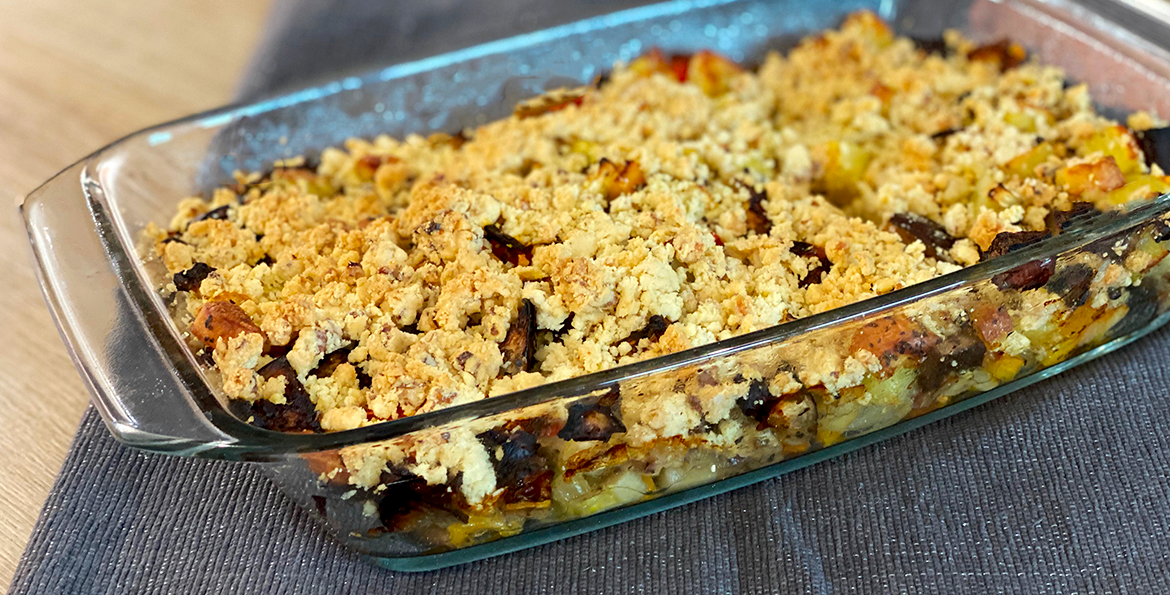 Une recette originale et végétarienne avec ce crumble aux légumes d'été.